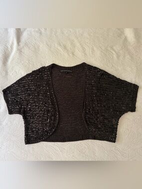 Brown Sequin Embellished Shift Sweater